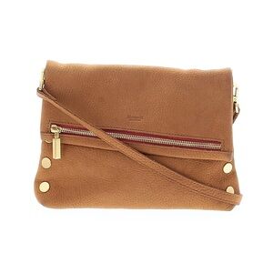 Hammitt VIP MED Cognac Leather Crossbody with Gold Rivets